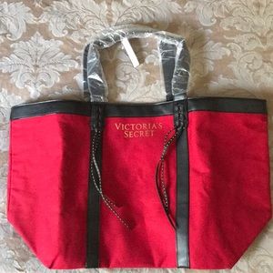 Victoria Secret large red tote bag NWT